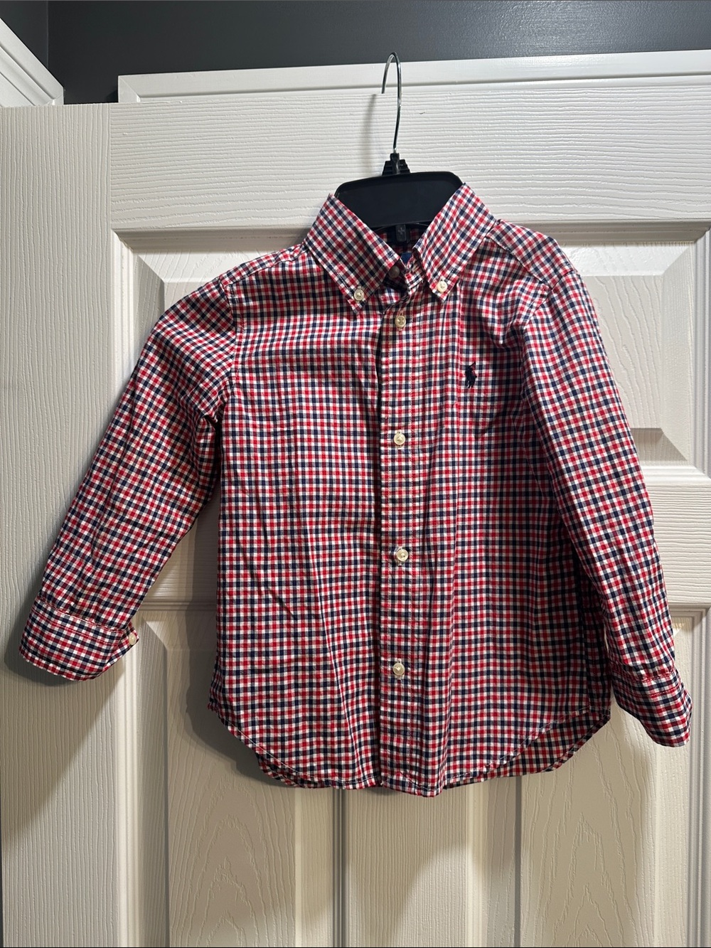 Ralph Lauren Red, White & Navy Gingham Button-Down Shirt
